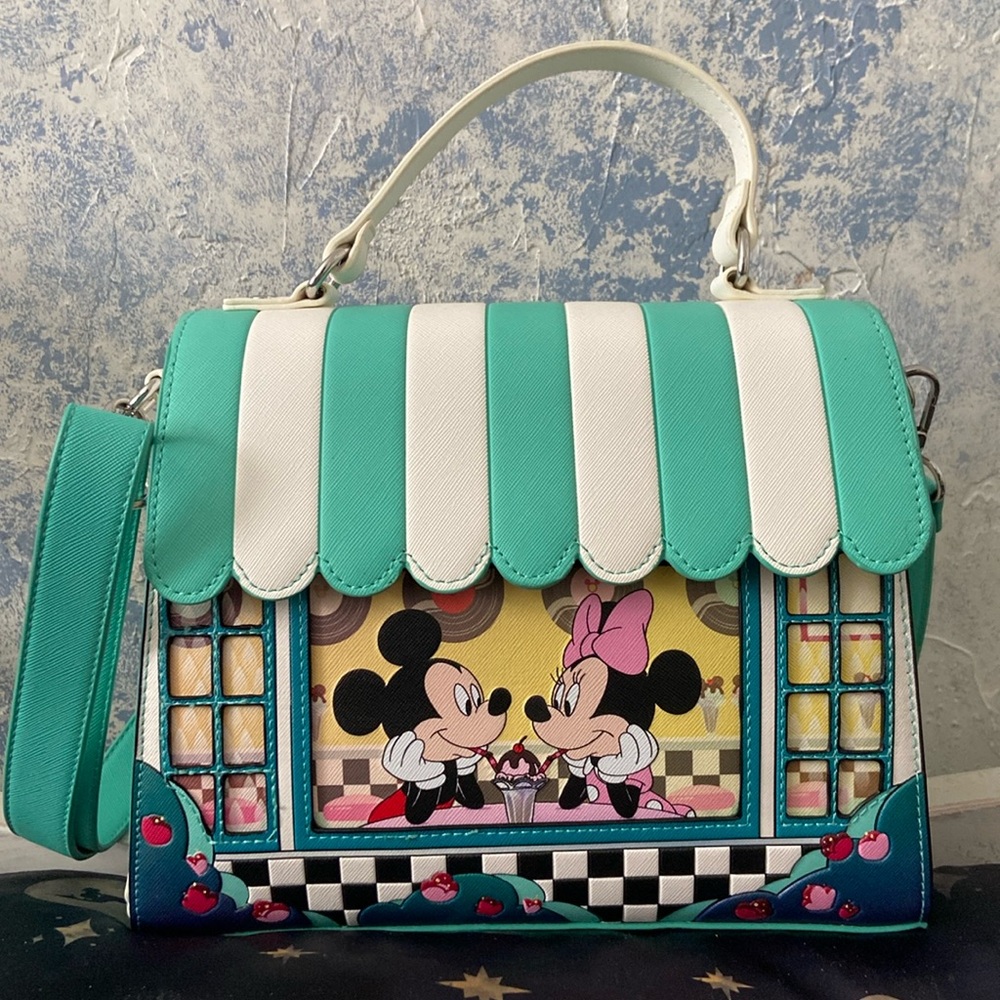 Disney Loungefly Mickey and Minnie Mouse Crossbody Bag
